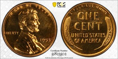 1953 1C Re-Engraved Design, FS-402 PR65RD