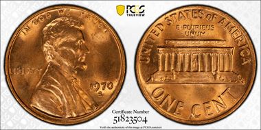 1970-S 1C Large Date, DDO, FS-103 MS65RD