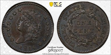 1814 1C Crosslet 4 AU53BN