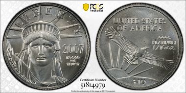 2007 $10 Statue of Liberty MS69