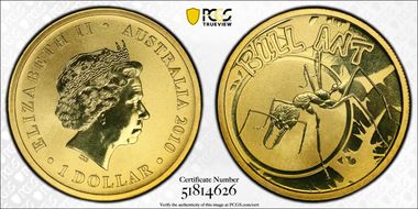 2010-P $1 Bull Ant Backyard Bugs MS68