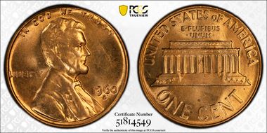 1960-D 1C Large Date MS65RD