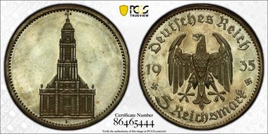 1935-F 5 Mk Potsdam J-357 PR63CAM