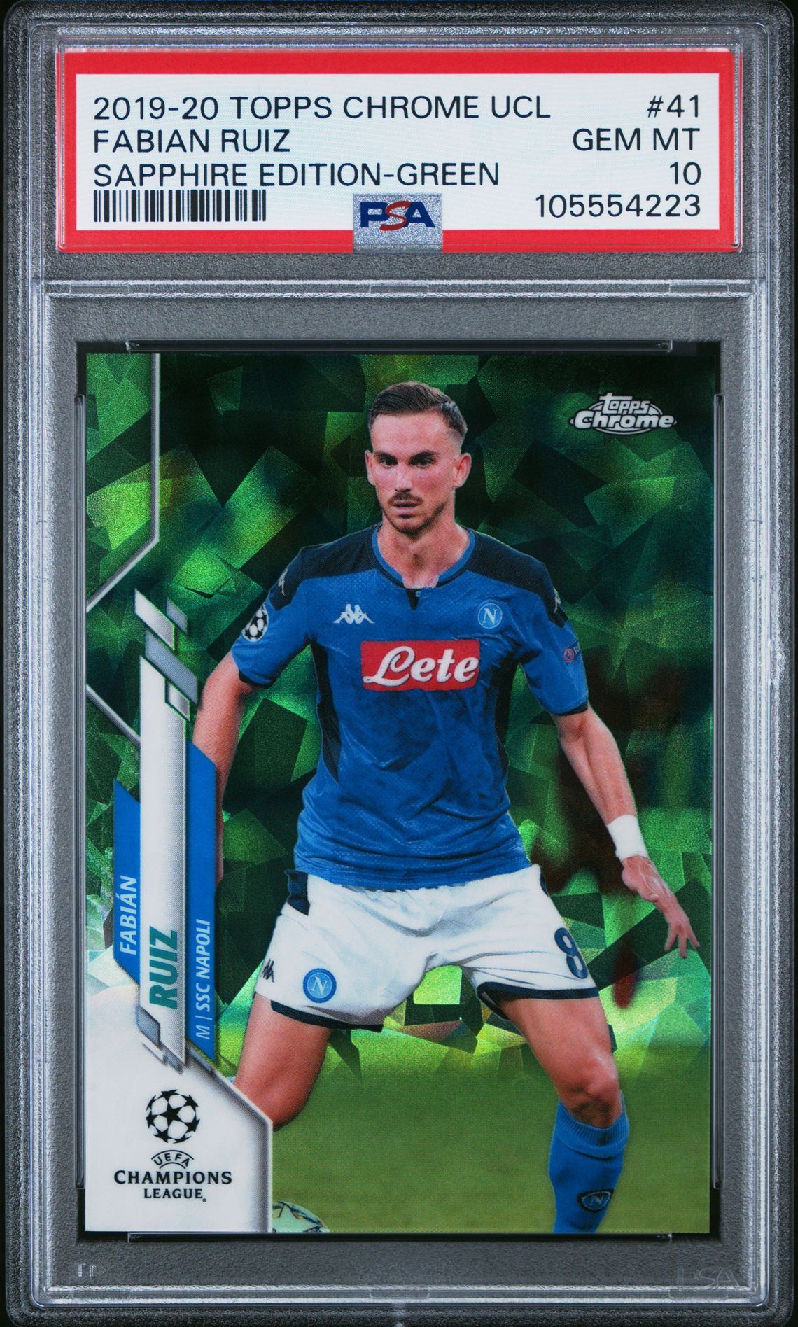 2019 Topps Chrome TOPPS CHROME UEFA CHAMPIONS LEAGUE SAPPHIRE EDITION GREEN #41 Fabian Ruiz front