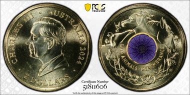 2024-C $2 War Animal Remembrance Colorized MS68