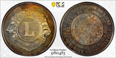 1952 Medal Grove-607a Lions Club Ag MS65