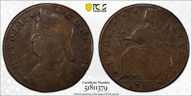 1787 CT 1/2P Draped Bust Left VF25BN