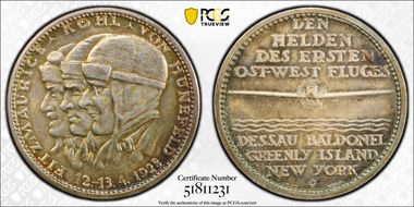 1928 Medal Kaiser-933 Ag SP65