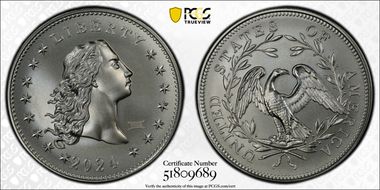 2024 Medal Flowing Hair Ag w/ 230 Privy 230th Anniversary MS70