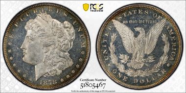 1878 8TF $1 VAM 9, First Die Pair MS63DMPL