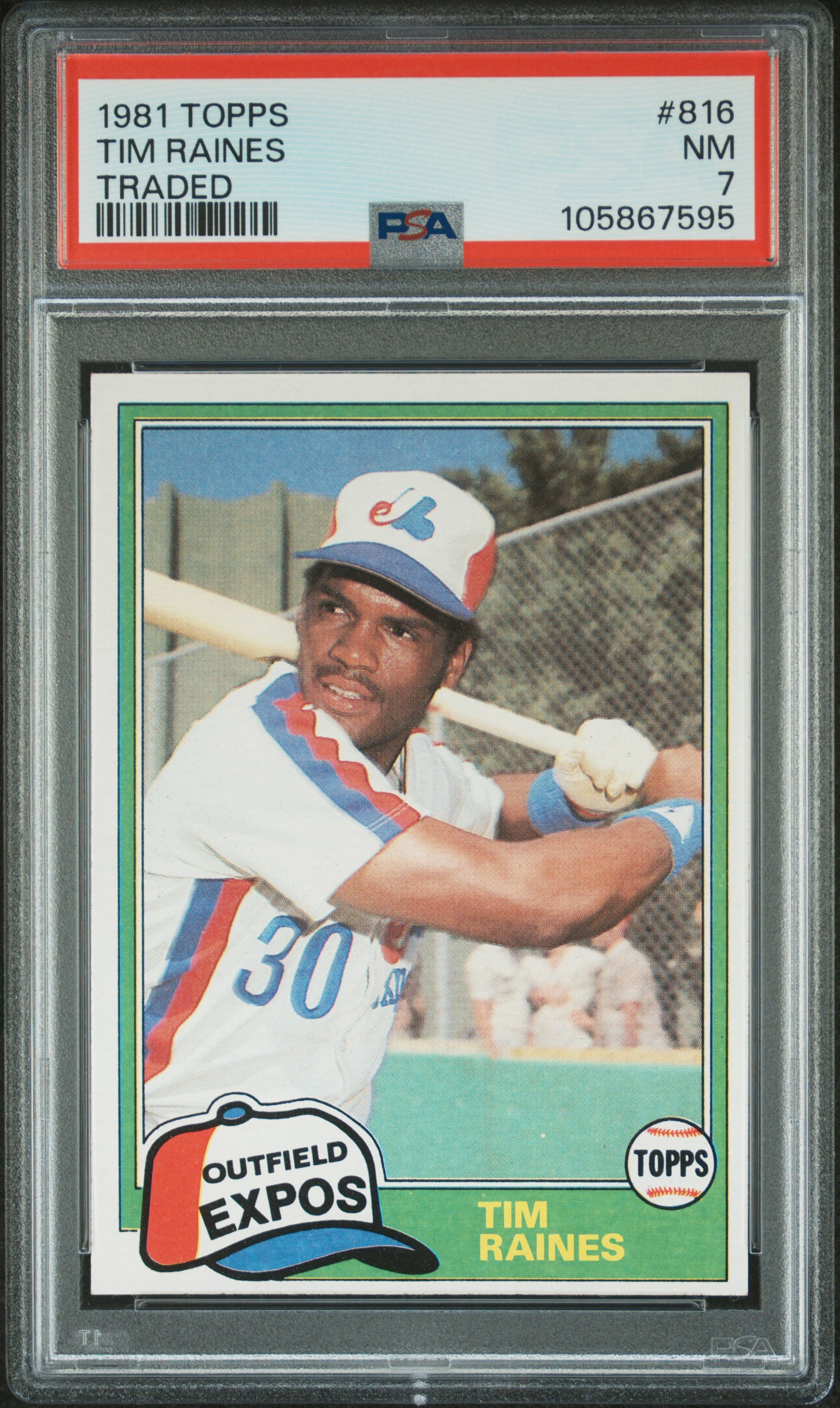 1981 Topps Tim Raines #816 (Traded) Nm 7 front