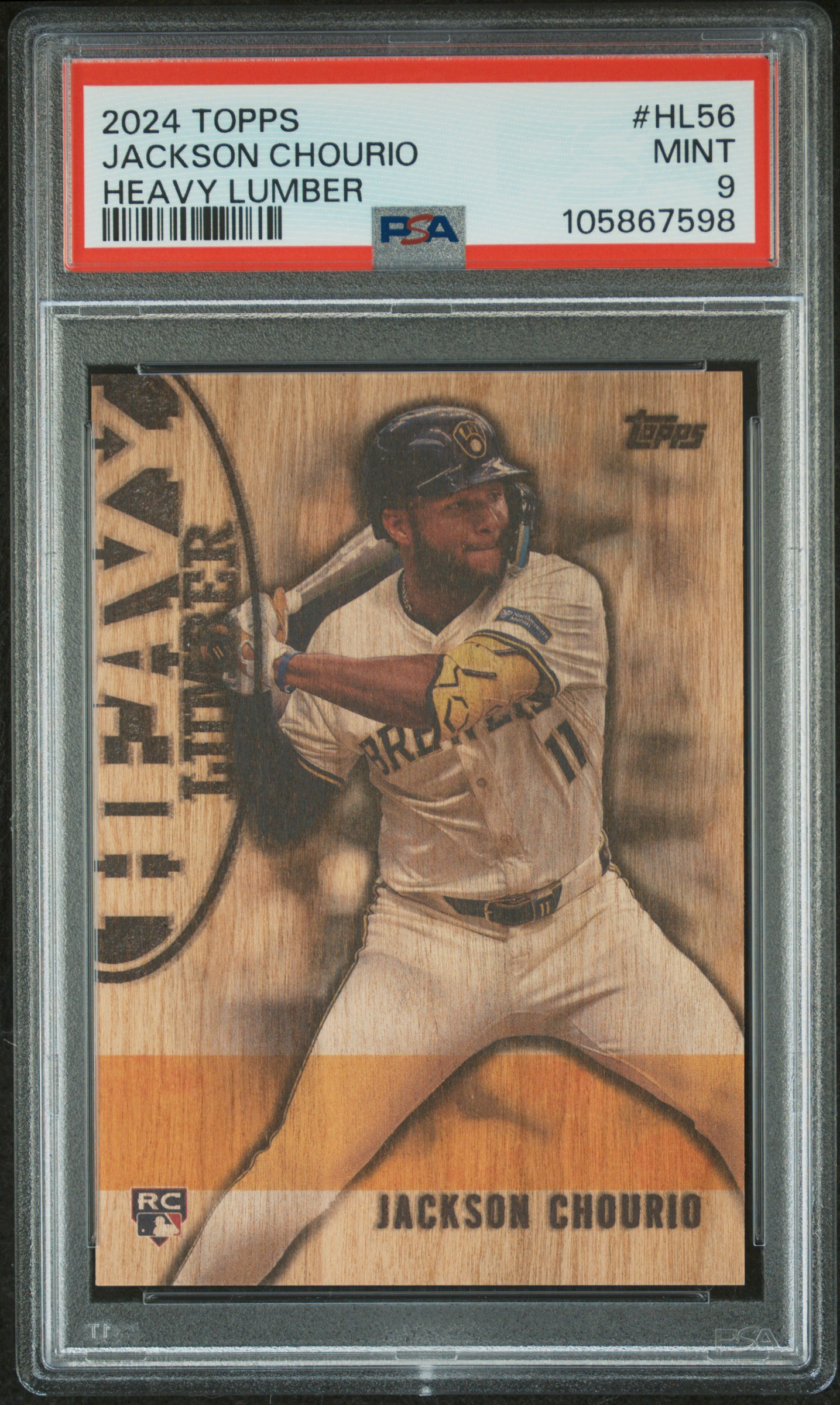 2024 Topps Heavy Lumber Jackson Chourio #Hl56 (Update) Mint 9 front