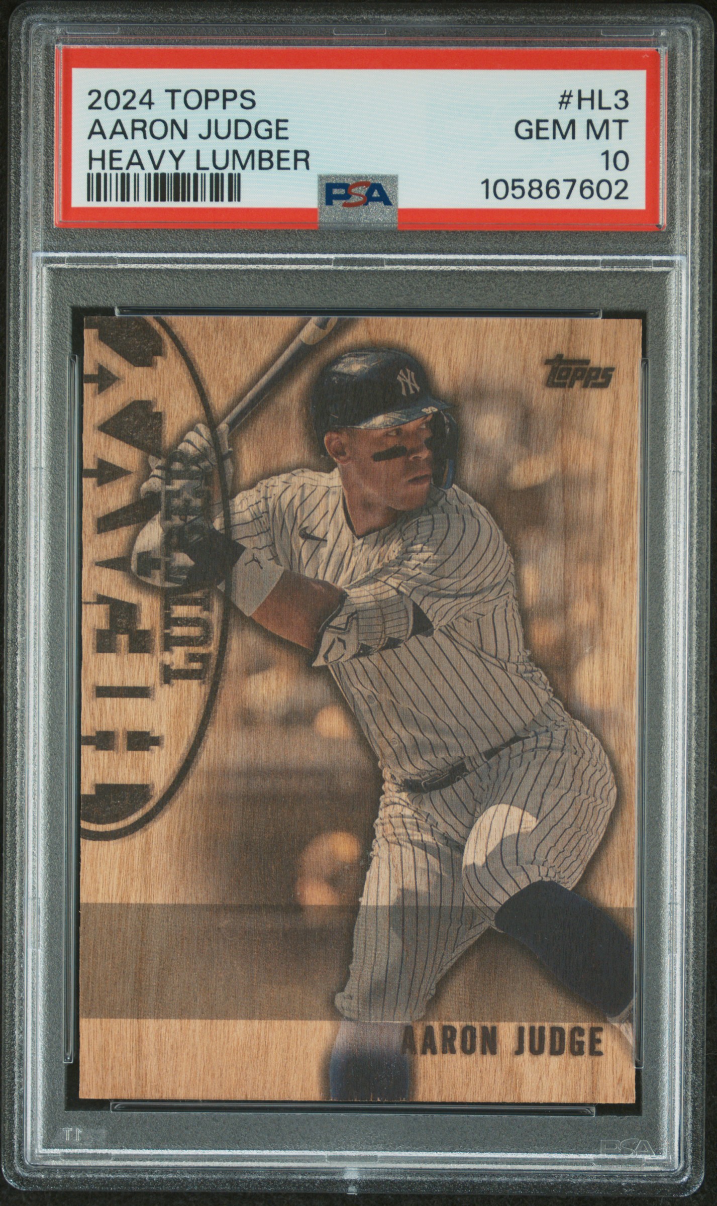 2024 Topps Heavy Lumber Aaron Judge #Hl3 Gem Mt 10 front