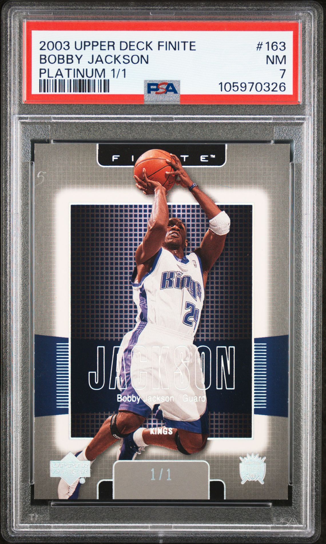 2003 Upper Deck UPPER DECK FINITE PLATINUM 1/1 #163 Bobby Jackson front