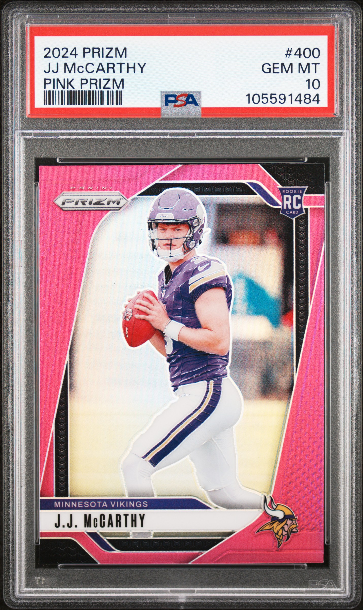 2024 Panini Prizm Jj Mccarthy #400 (Pink Prizm) Gem Mt 10 front