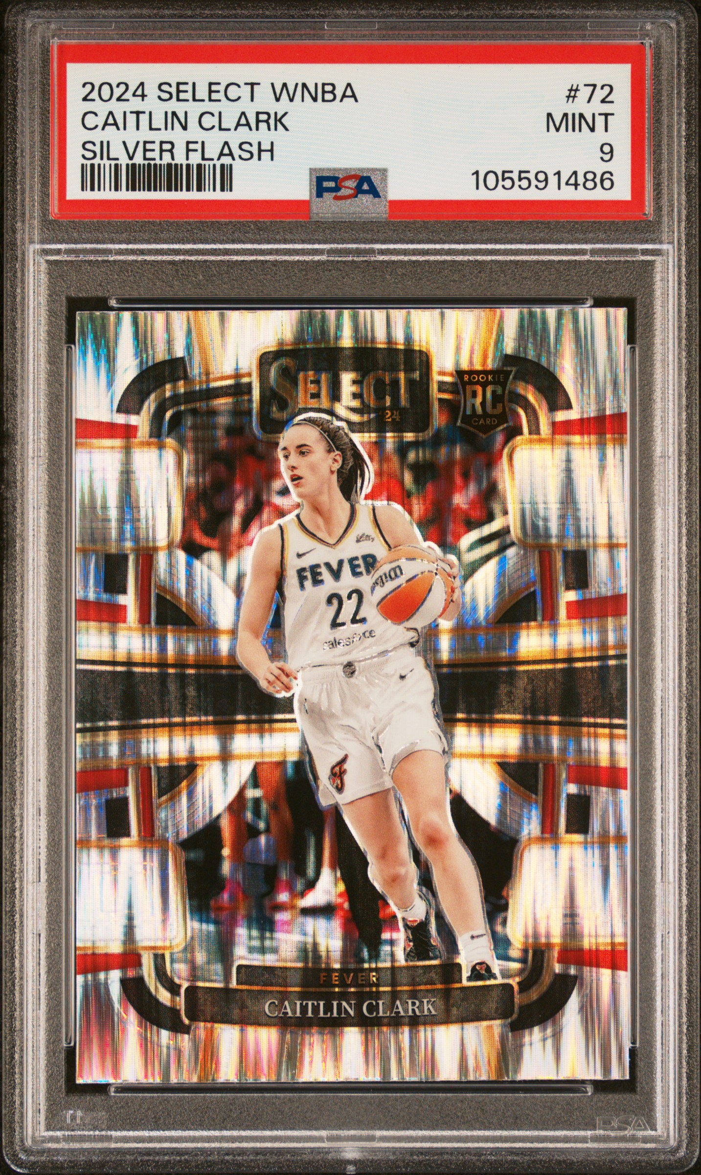 2024 Panini Select Wnba Caitlin Clark #72 (Silver Flash) Mint 9 front