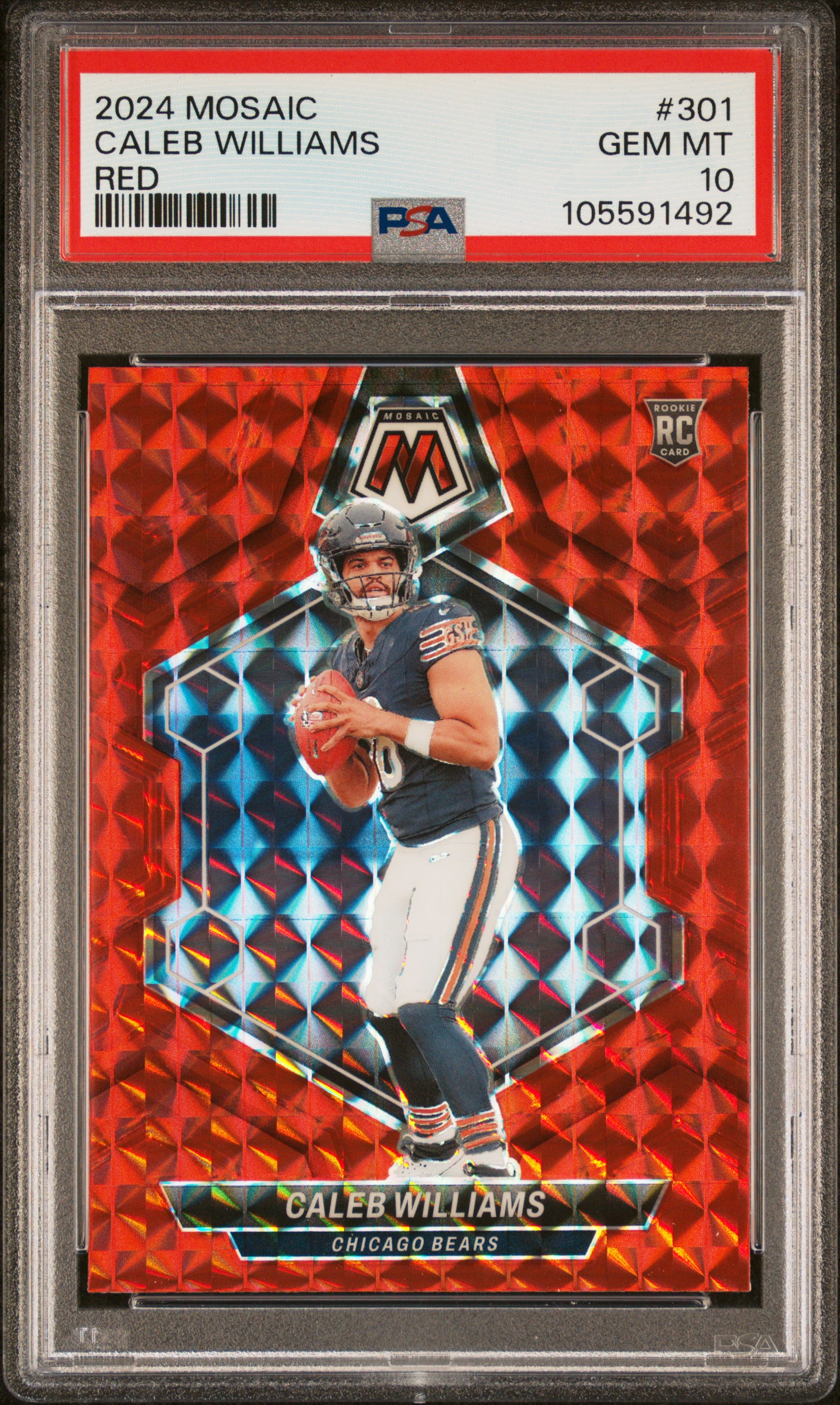2024 Panini Mosaic Caleb Williams #301 (Red) Gem Mt 10 front