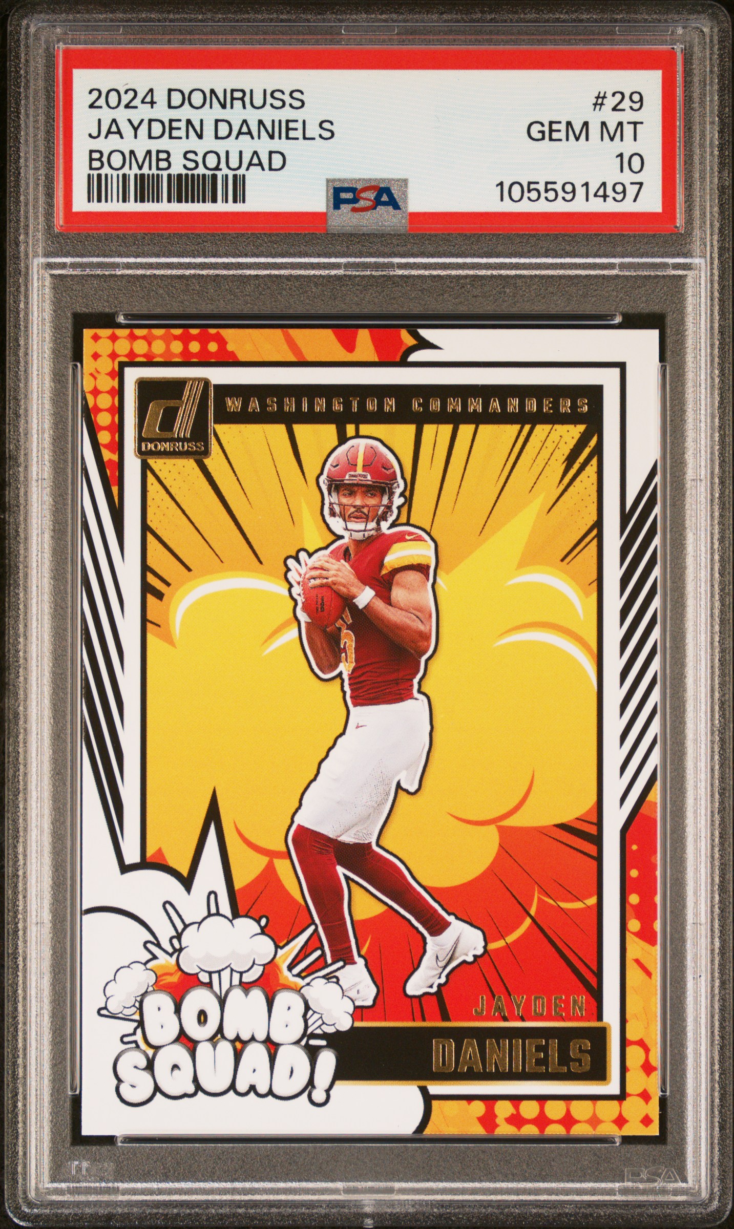 2024 Panini Donruss Bomb Squad Jayden Daniels #29 Gem Mt 10 front