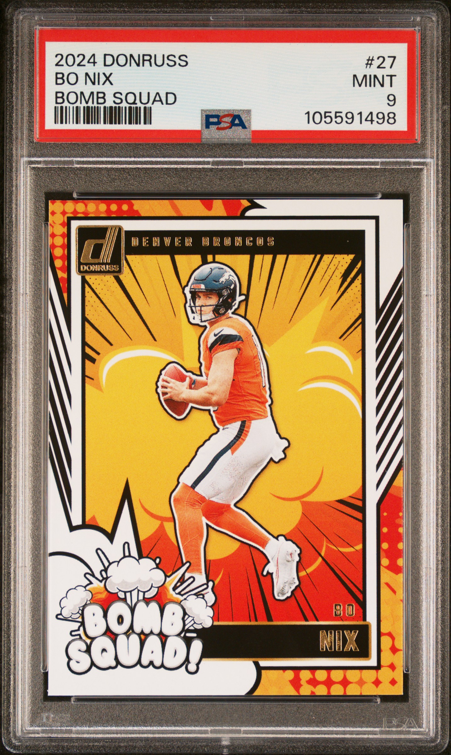 2024 Panini Donruss Bomb Squad Bo Nix #27 Mint 9 front