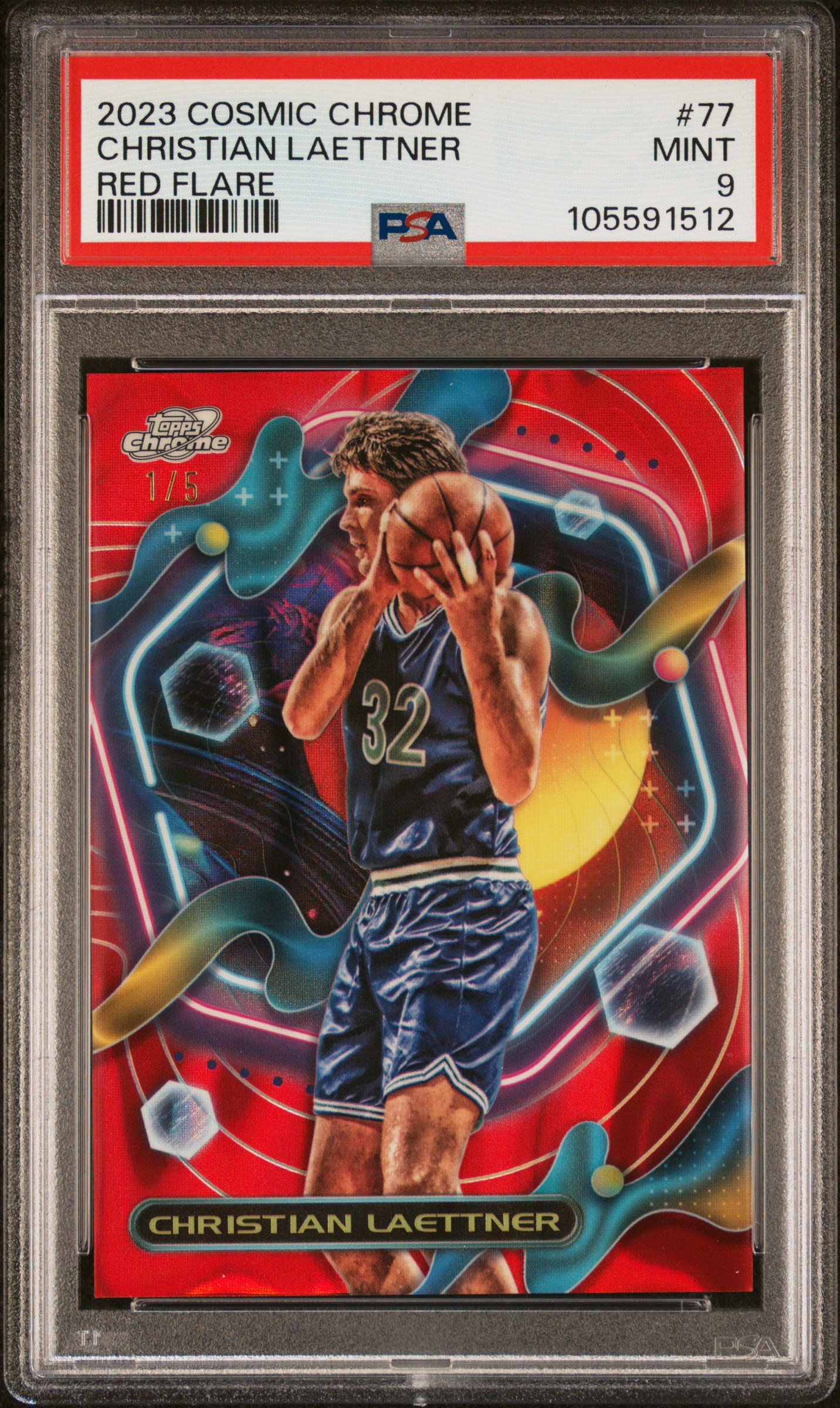 2023 Topps Cosmic Chrome Christian Laettner #77 (Red Flare) Mint 9 front