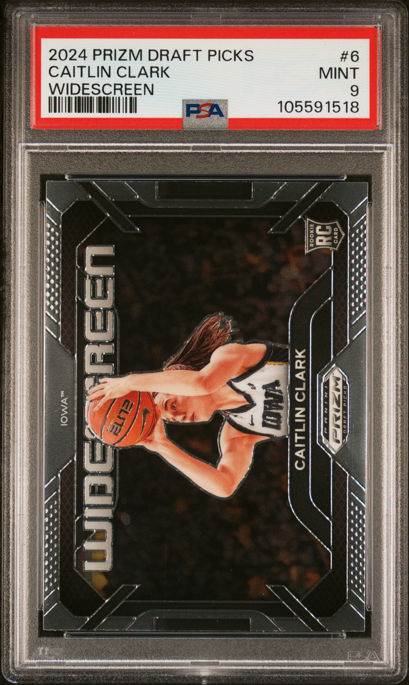 2024 Panini Prizm Draft Picks Widescreen Caitlin Clark #6 Mint 9 front