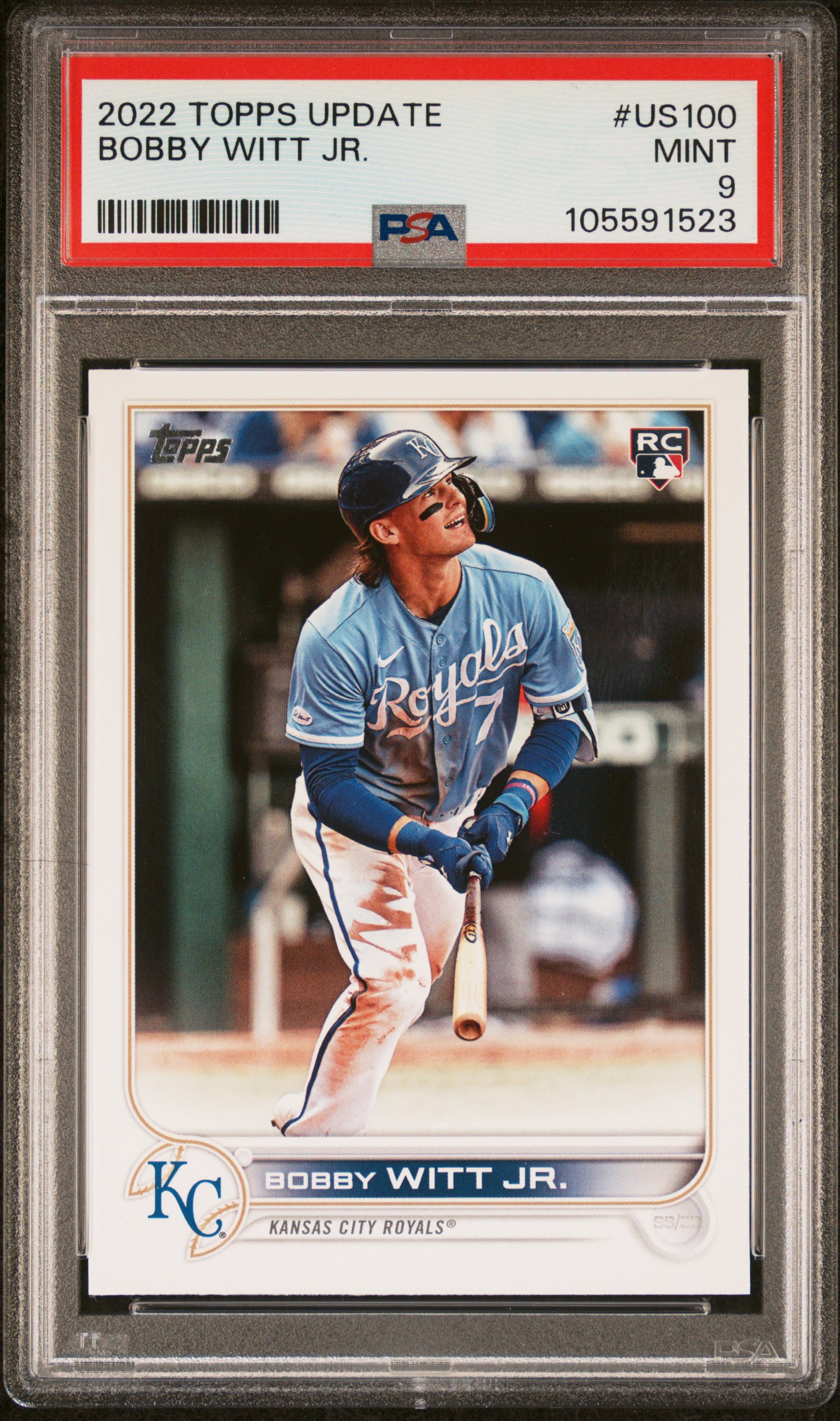 2022 Topps Update Bobby Witt Jr. #Us100 Mint 9 front