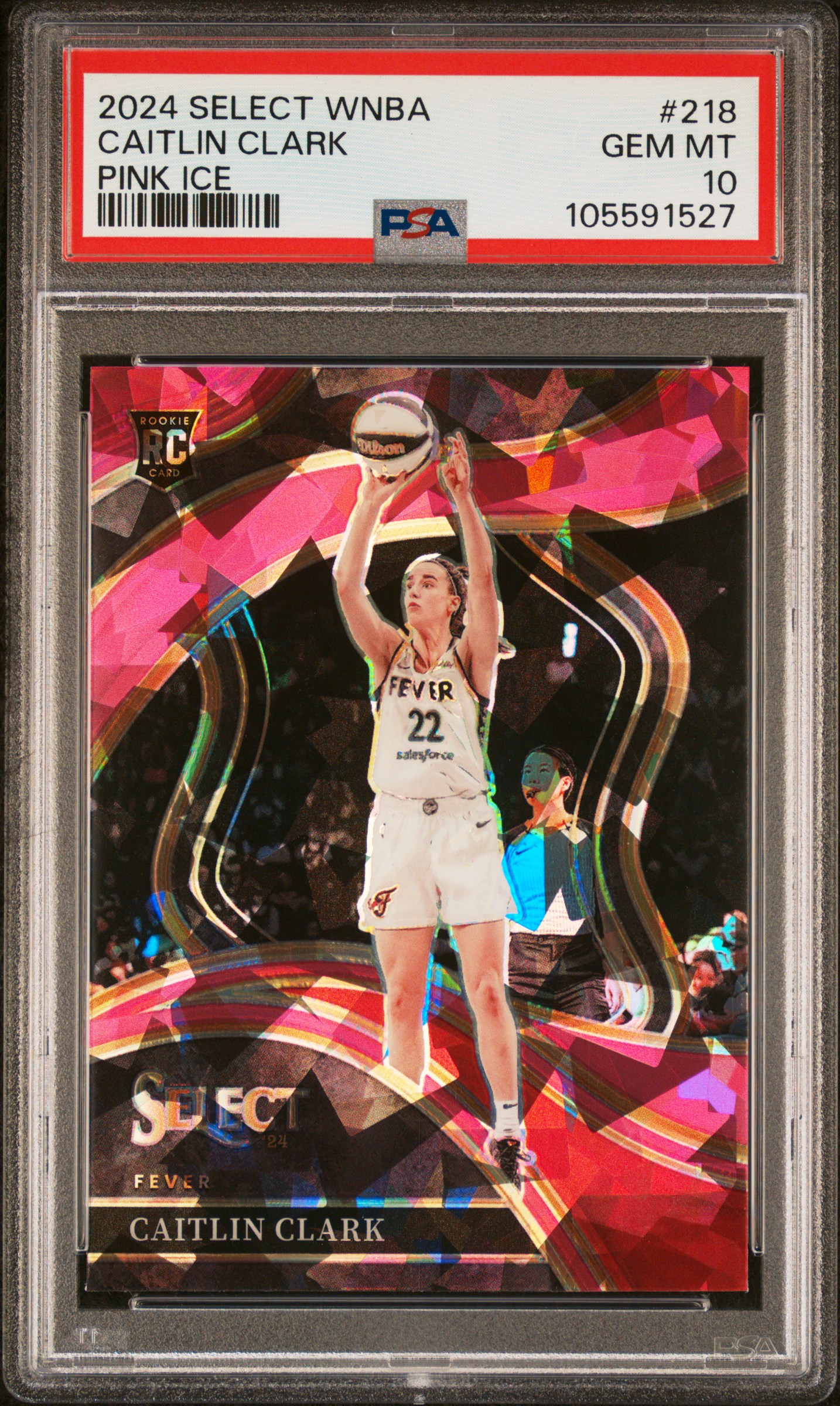 2024 Panini Select Wnba Caitlin Clark #218 (Pink Ice) Gem Mt 10 front