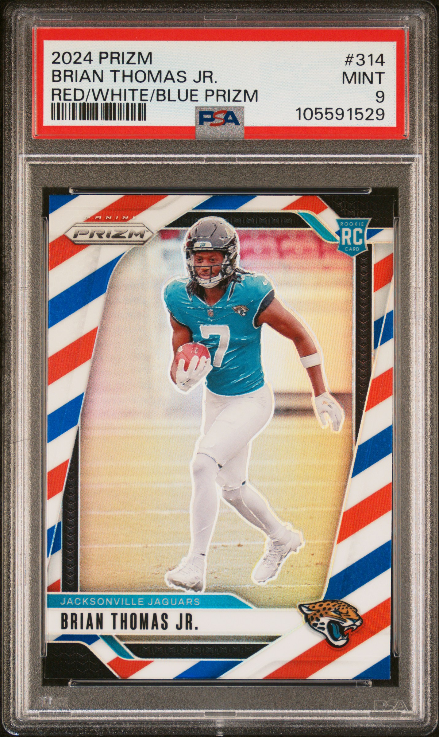2024 Panini Prizm Brian Thomas Jr. #314 (Red/White/Blue Prizm) Mint 9 front