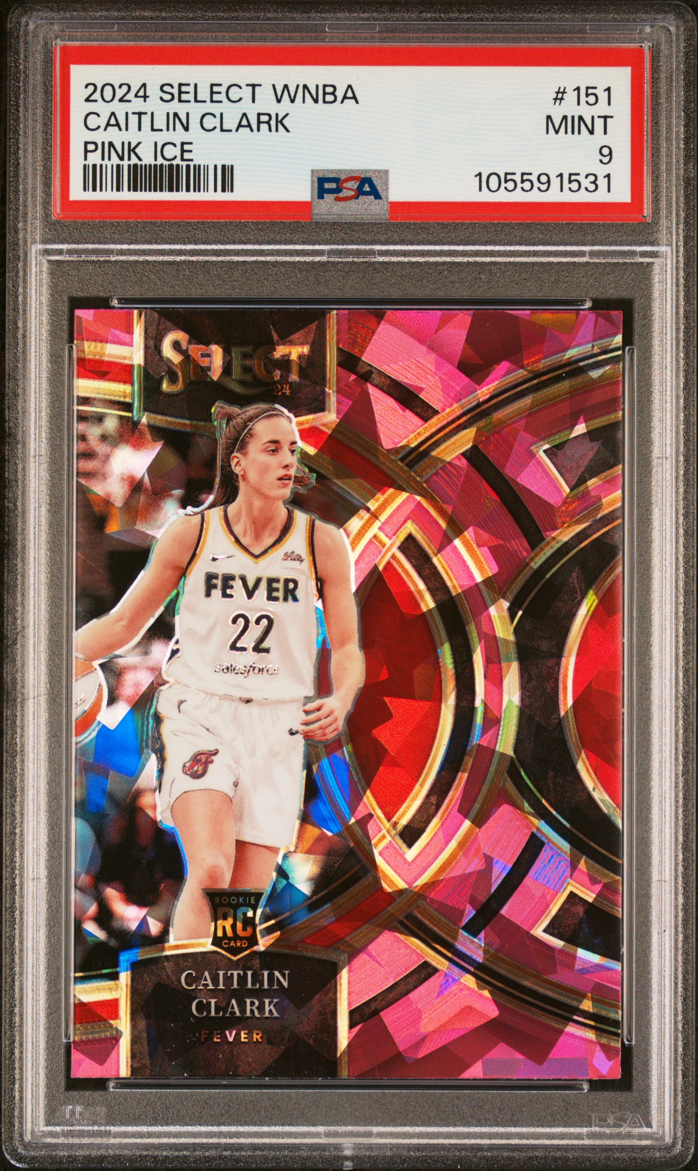 2024 Panini Select Wnba Caitlin Clark #151 (Pink Ice) Mint 9 front