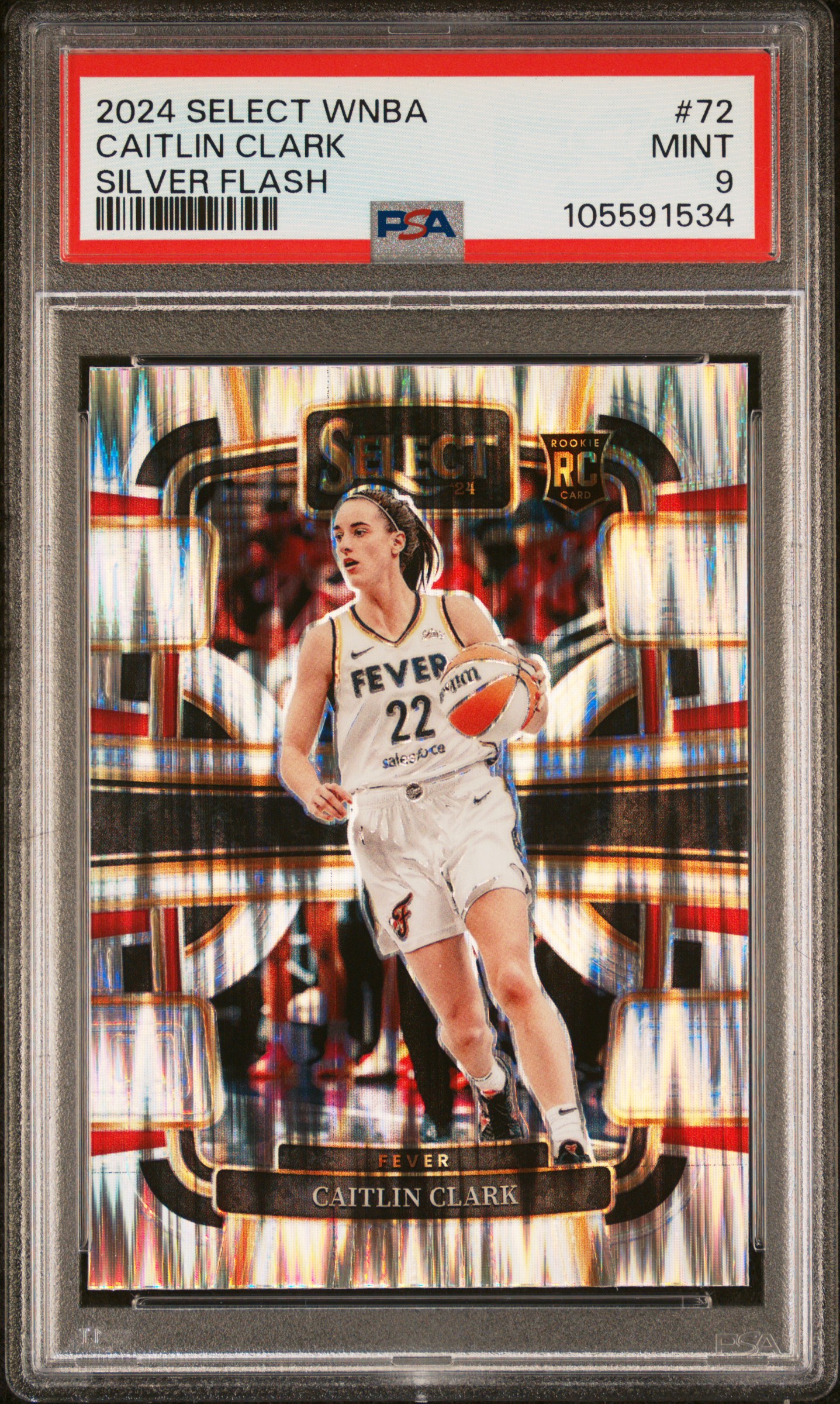 2024 Panini Select Wnba Caitlin Clark #72 (Silver Flash) Mint 9 front