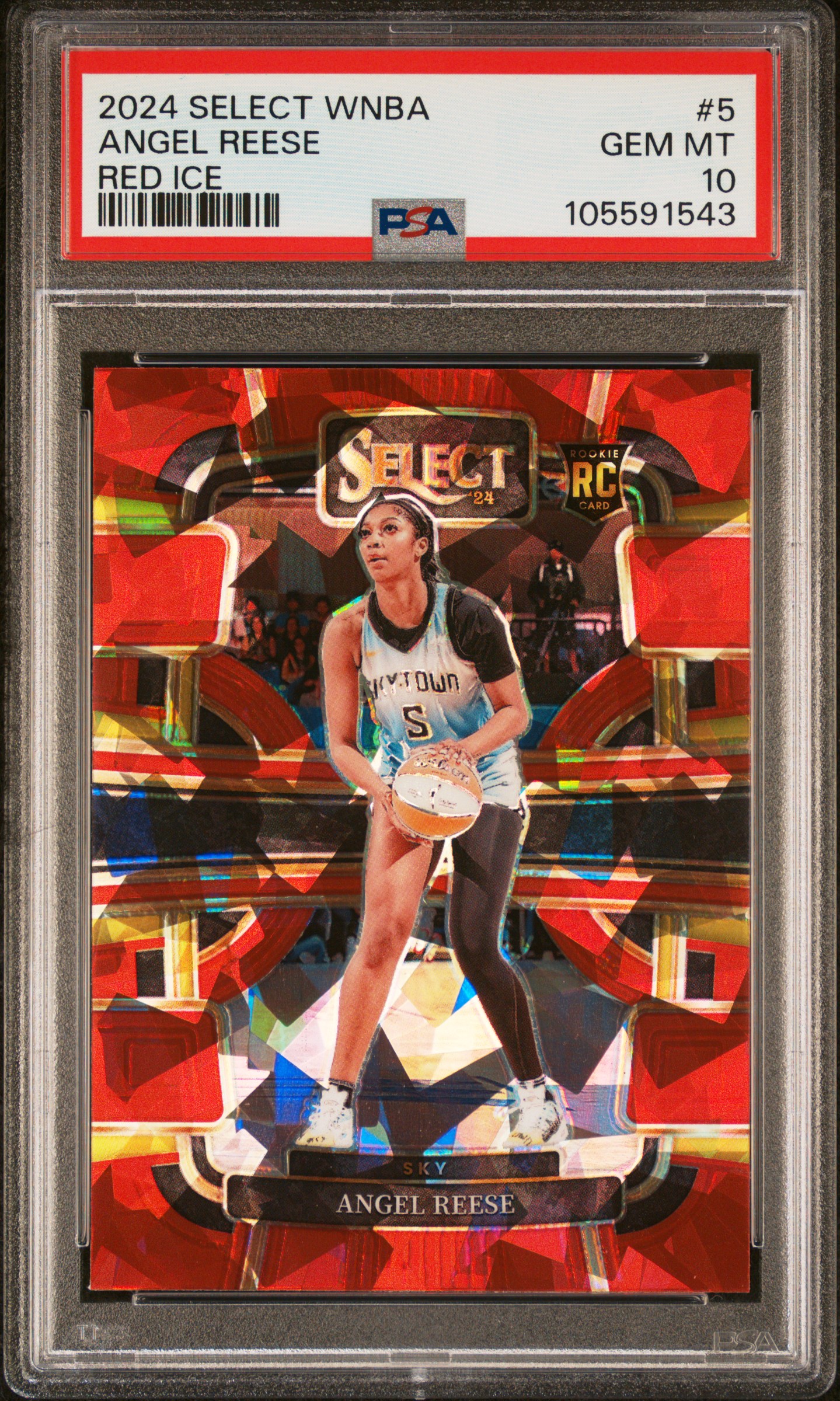 2024 Panini Select Wnba Angel Reese #5 (Red Ice) Gem Mt 10 front