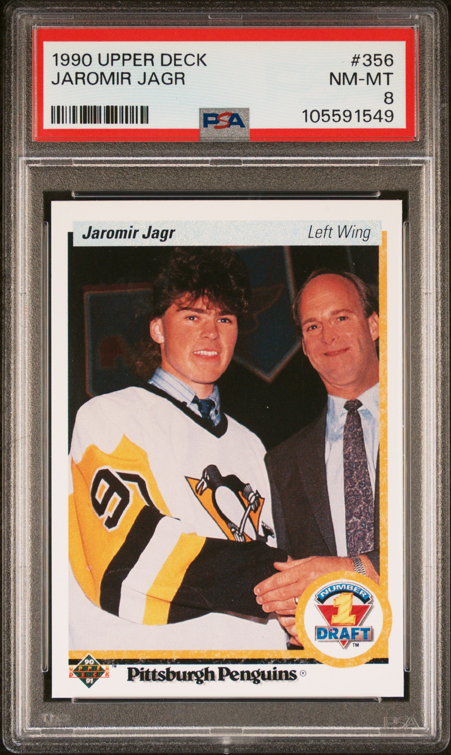 1990 Upper Deck Jaromir Jagr #356 Nm-Mt 8 front