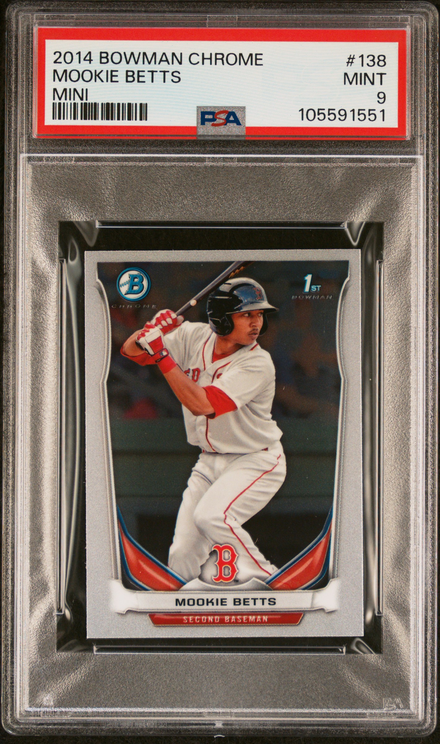 2014 Bowman Chrome Mini Mookie Betts #138 (Mini) Mint 9 front