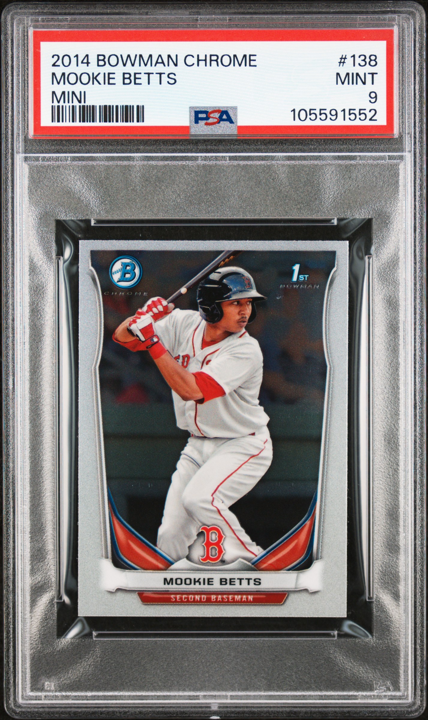2014 Bowman Chrome Mini Mookie Betts #138 (Mini) Mint 9 front