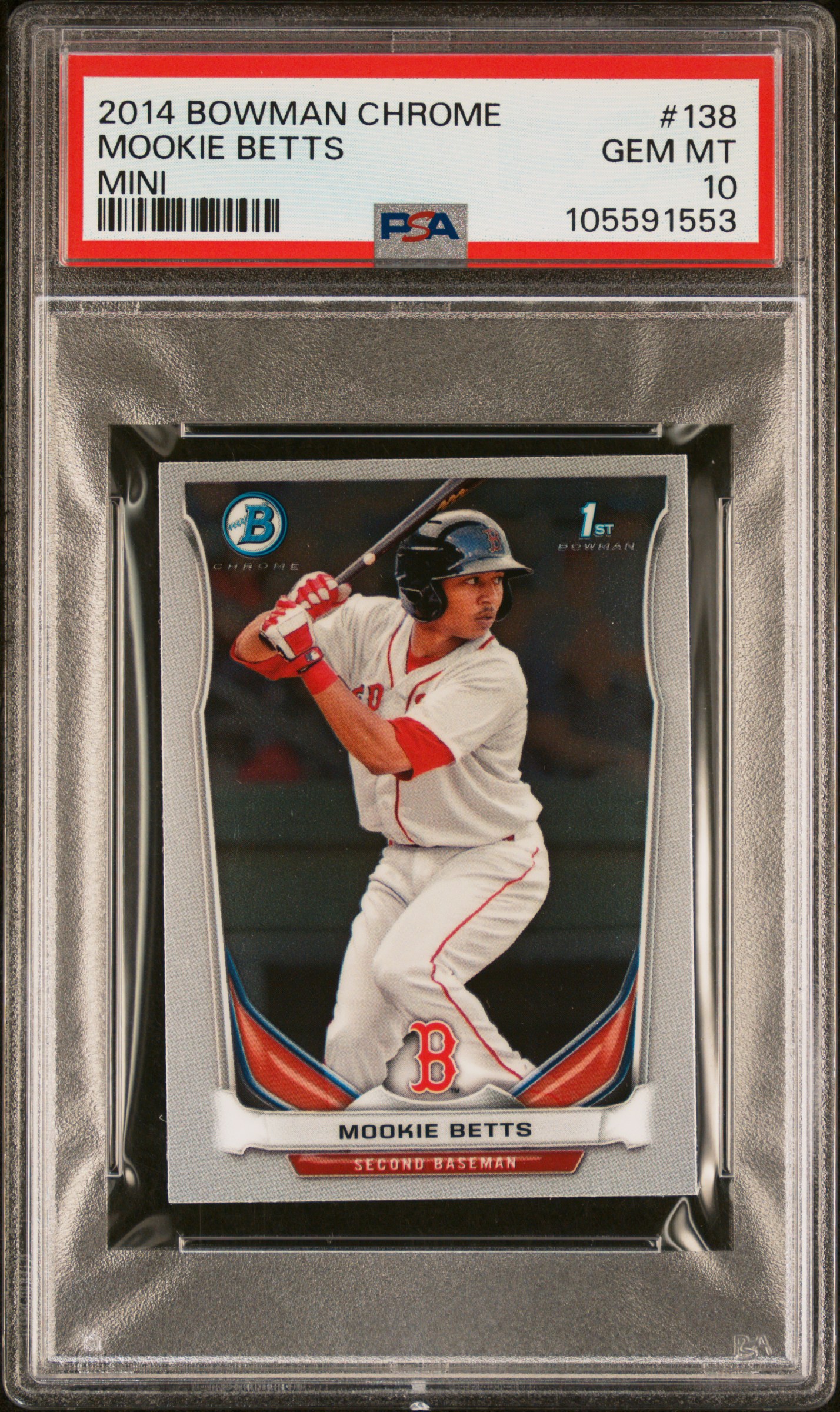 2014 Bowman Chrome Mini Mookie Betts #138 (Mini) Gem Mt 10 front