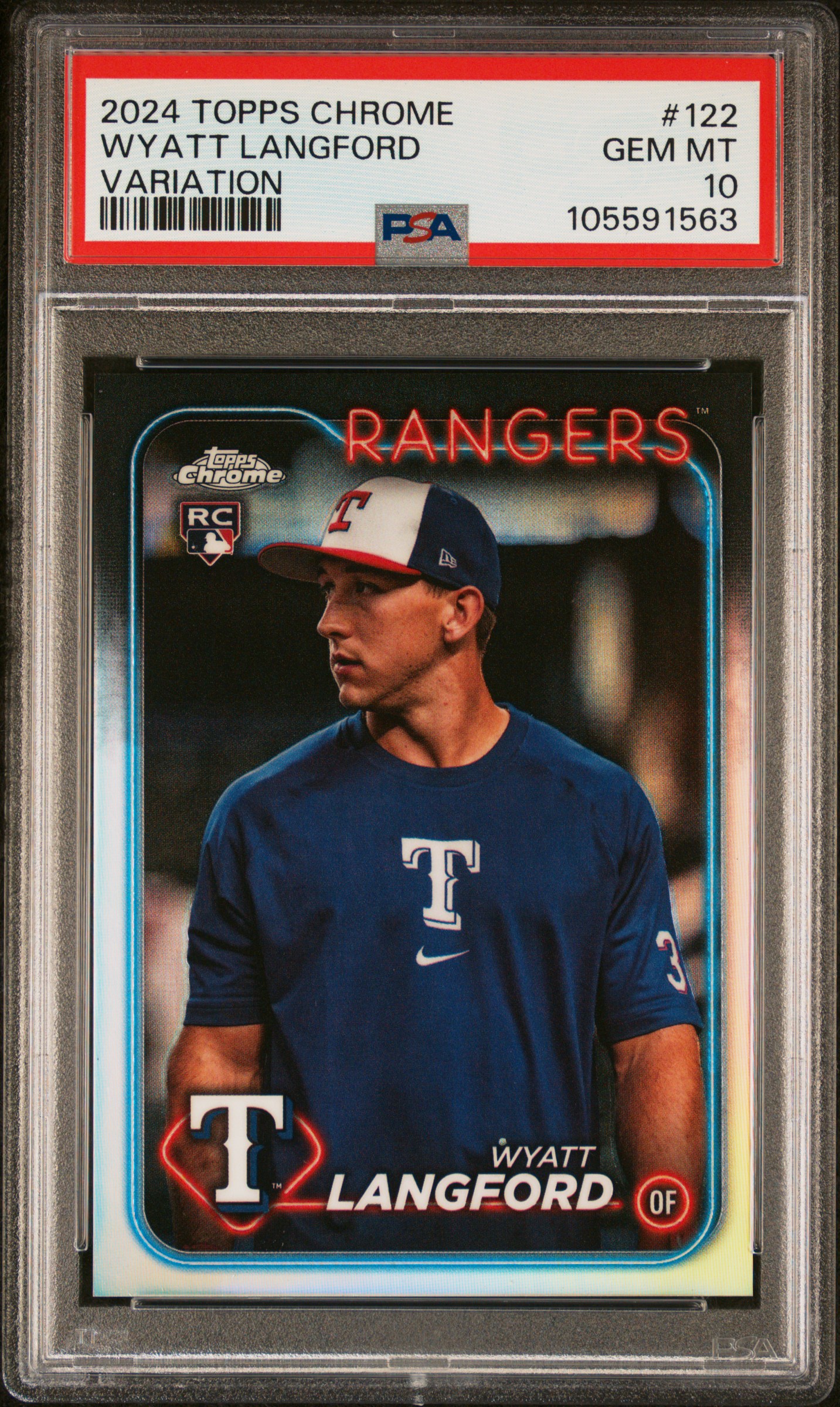 2024 Topps Chrome Wyatt Langford #122 (Variation) Gem Mt 10 front