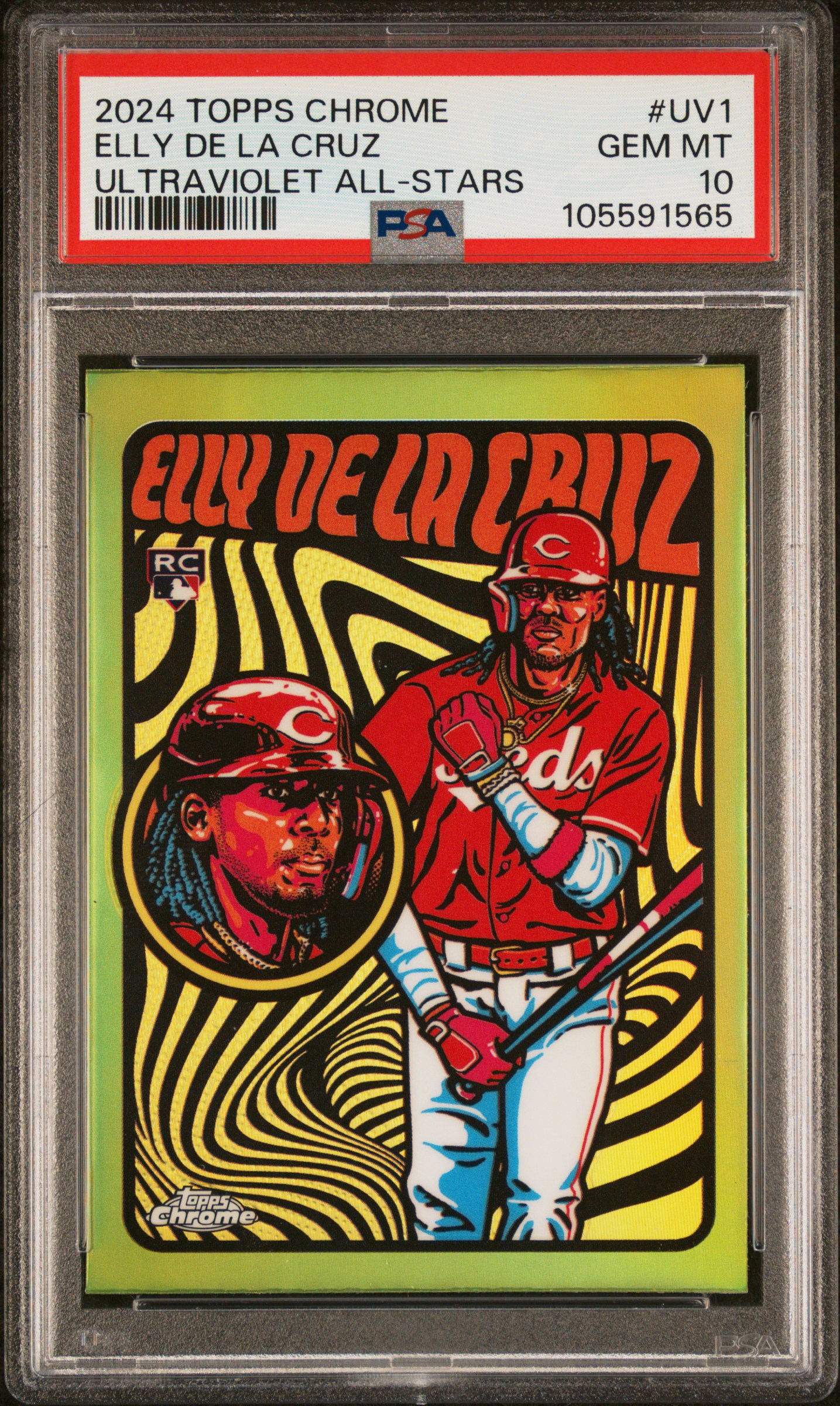 2024 Topps Chrome Ultraviolet All-Stars Elly De La Cruz #Uv1 Gem Mt 10 front