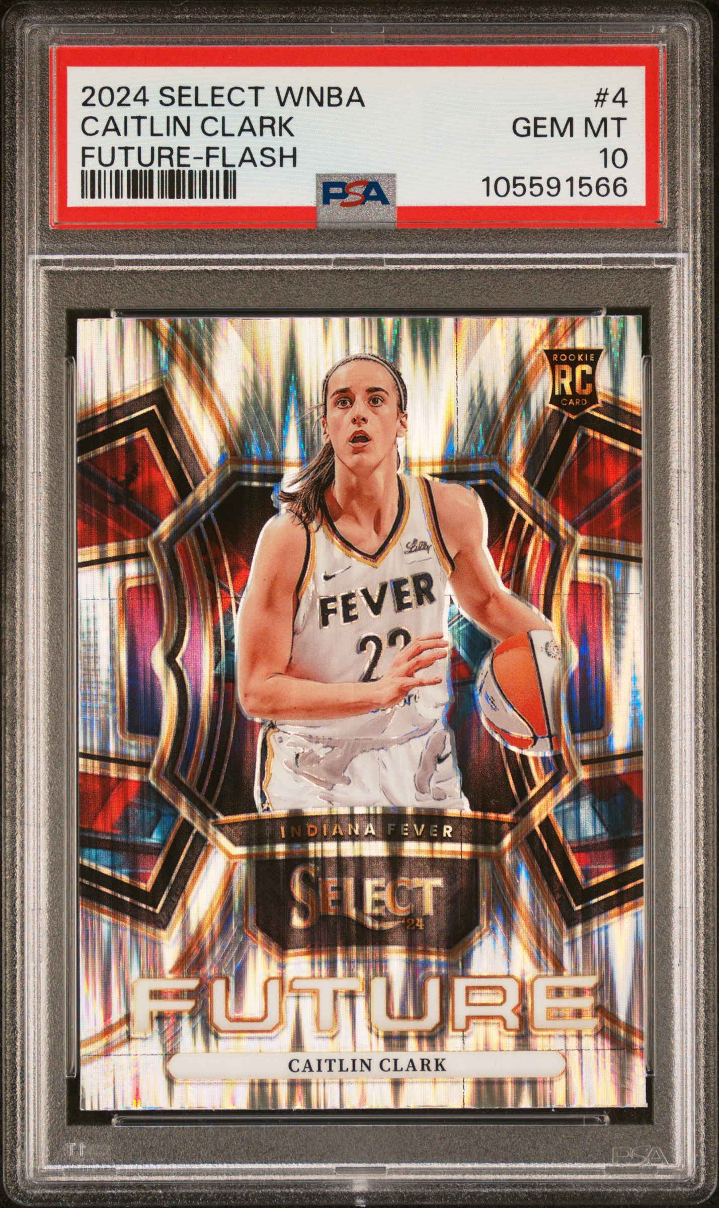 2024 Panini Select Wnba Select Future Caitlin Clark #4 (Future-Flash) Gem Mt 10 front