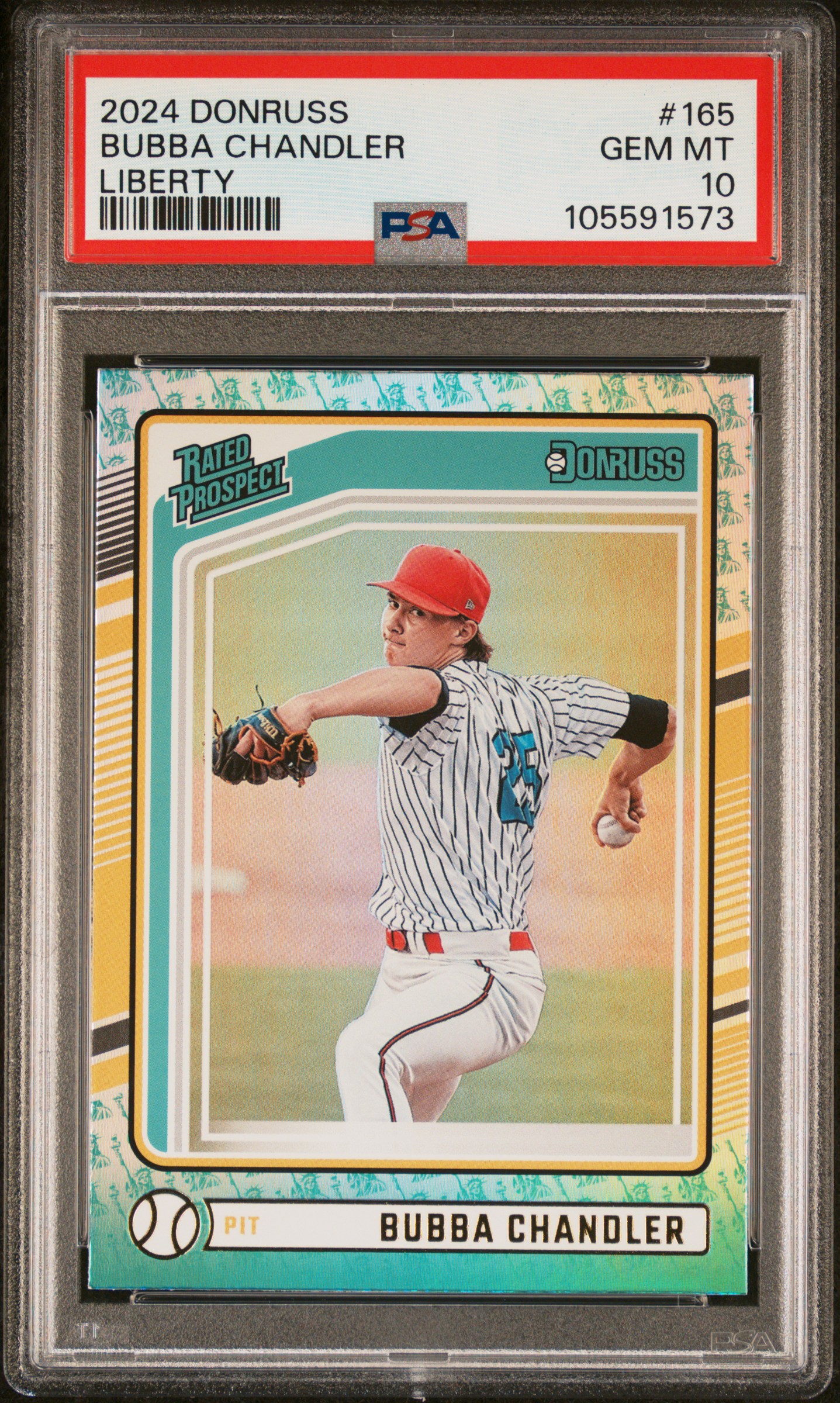 2024 Panini Donruss Bubba Chandler #165 (Liberty) Gem Mt 10 front