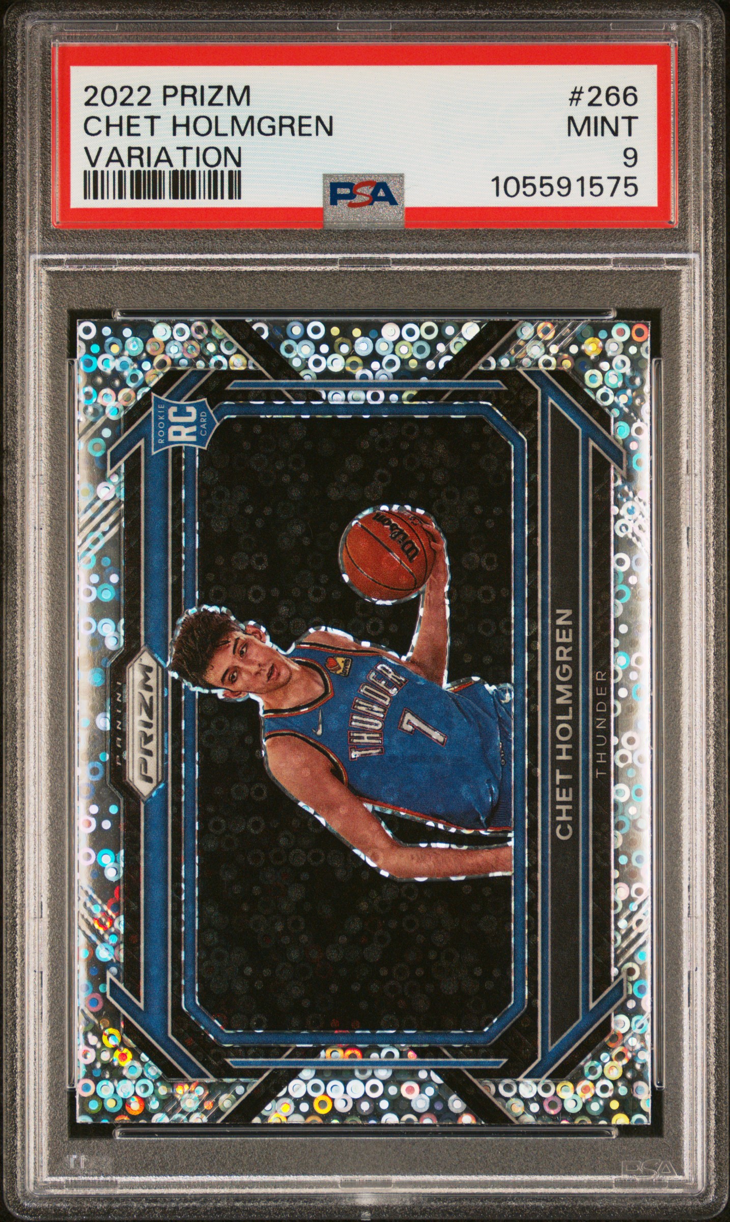 2022 Panini Prizm Chet Holmgren #266 (Variation) Mint 9 front