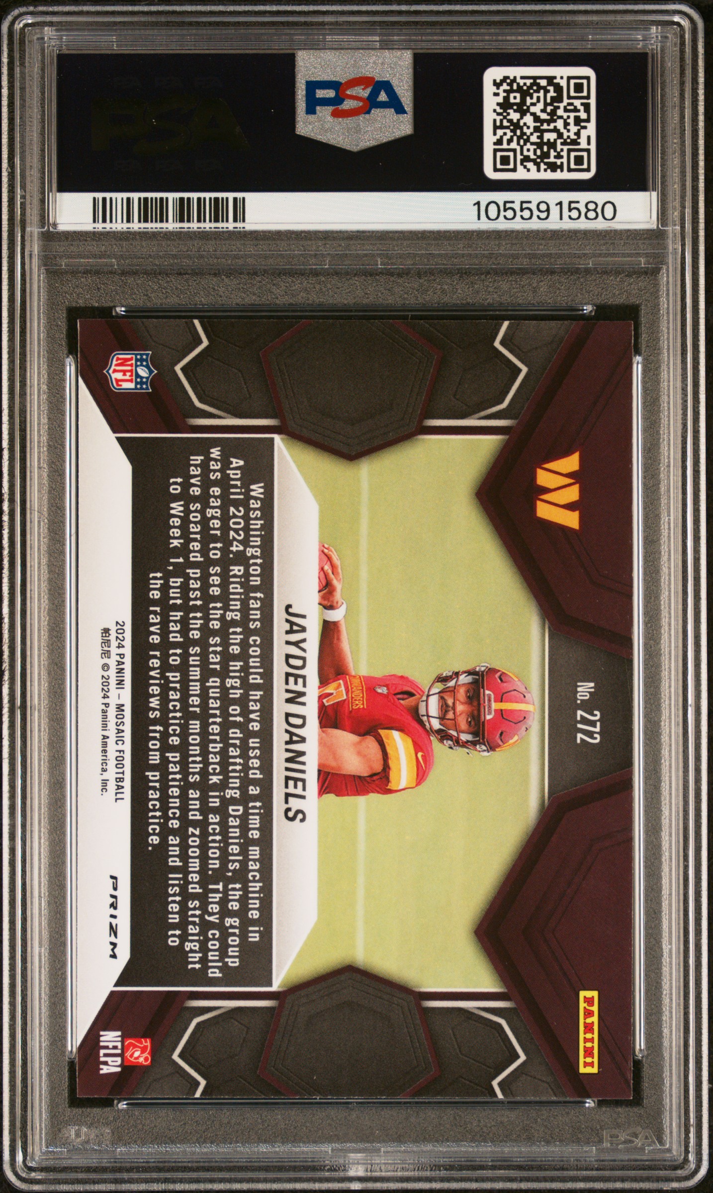 2024 Panini Mosaic Jayden Daniels #272 (Silver) Mint 9 back