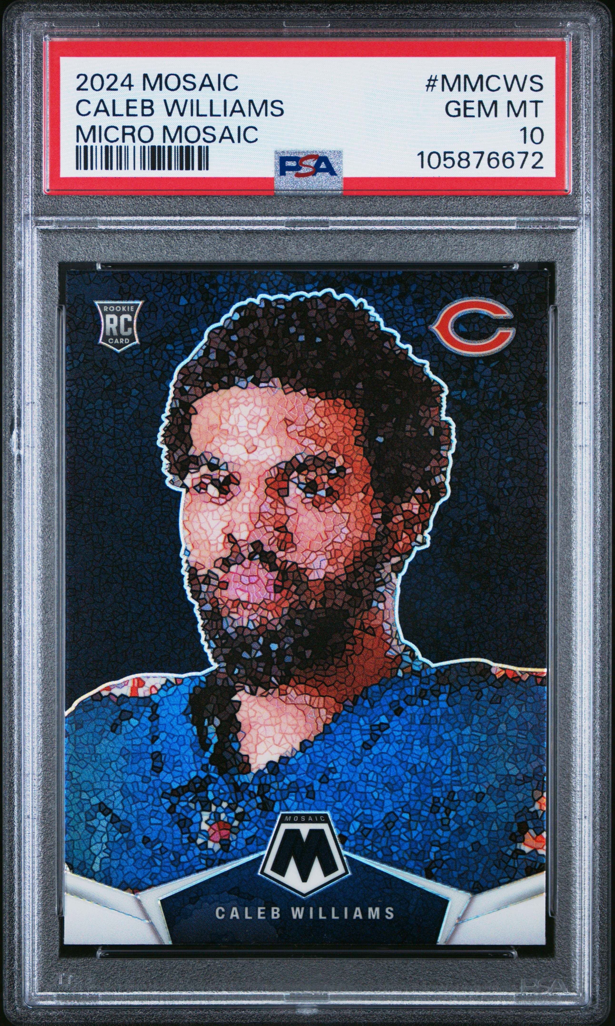 2024 Panini Mosaic Micro Mosaic Caleb Williams #Mmcws Gem Mt 10 front