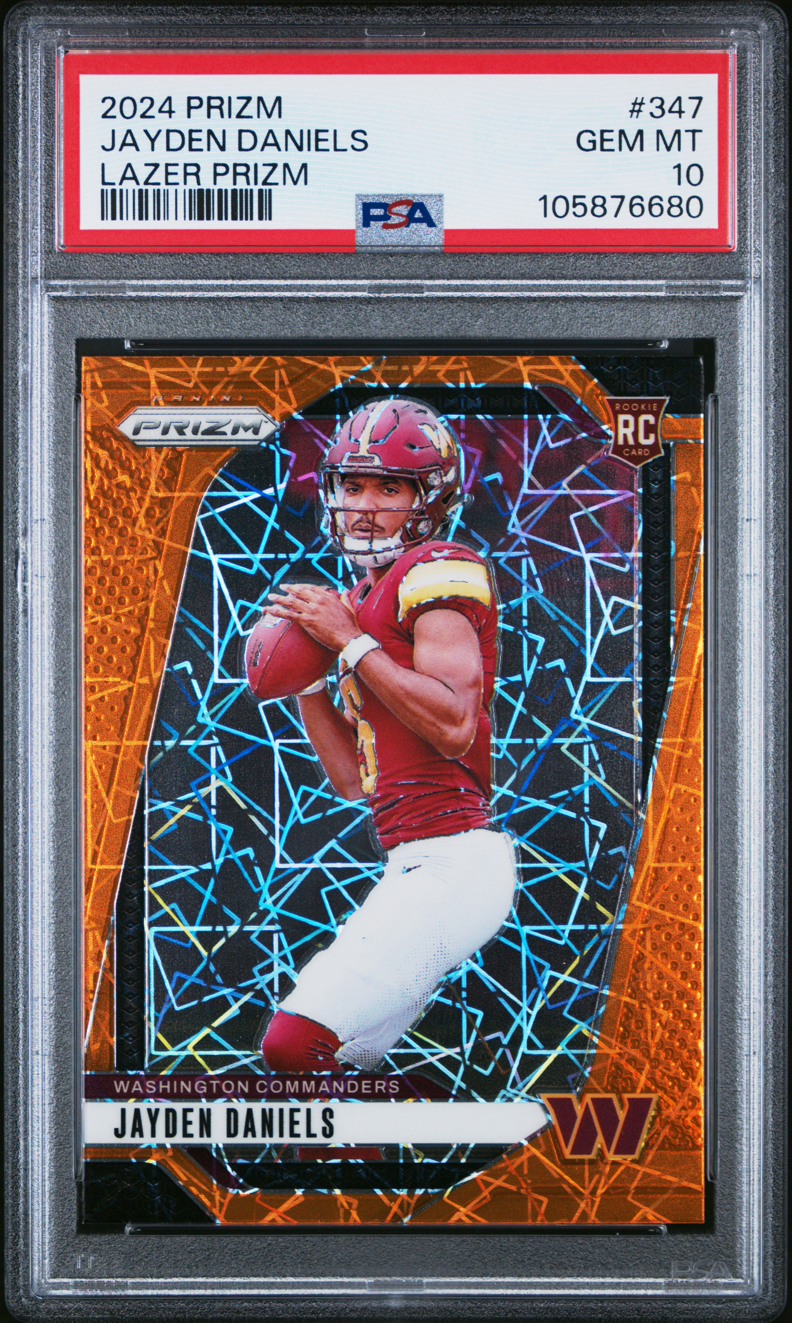 2024 Panini Prizm Jayden Daniels #347 (Lazer Prizm) Gem Mt 10 front