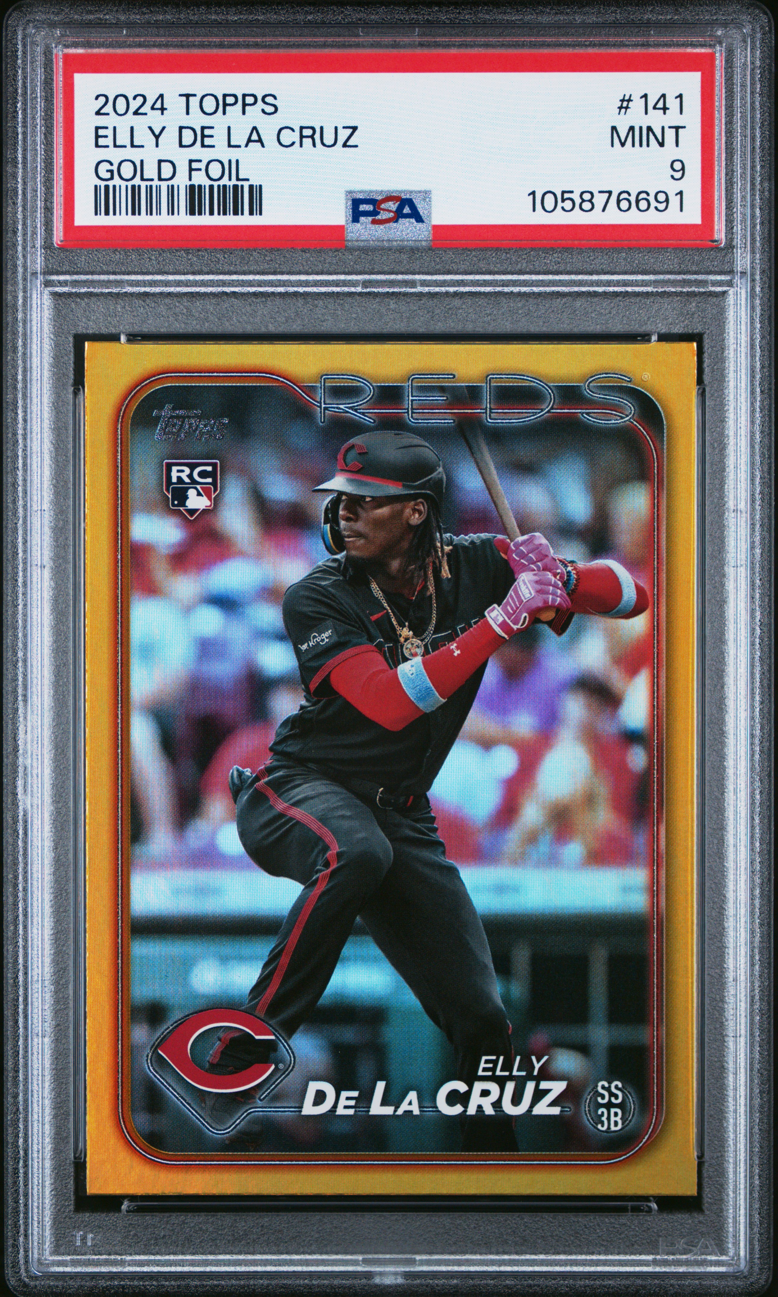 2024 Topps Elly De La Cruz #141 (Gold Foil) Mint 9 front