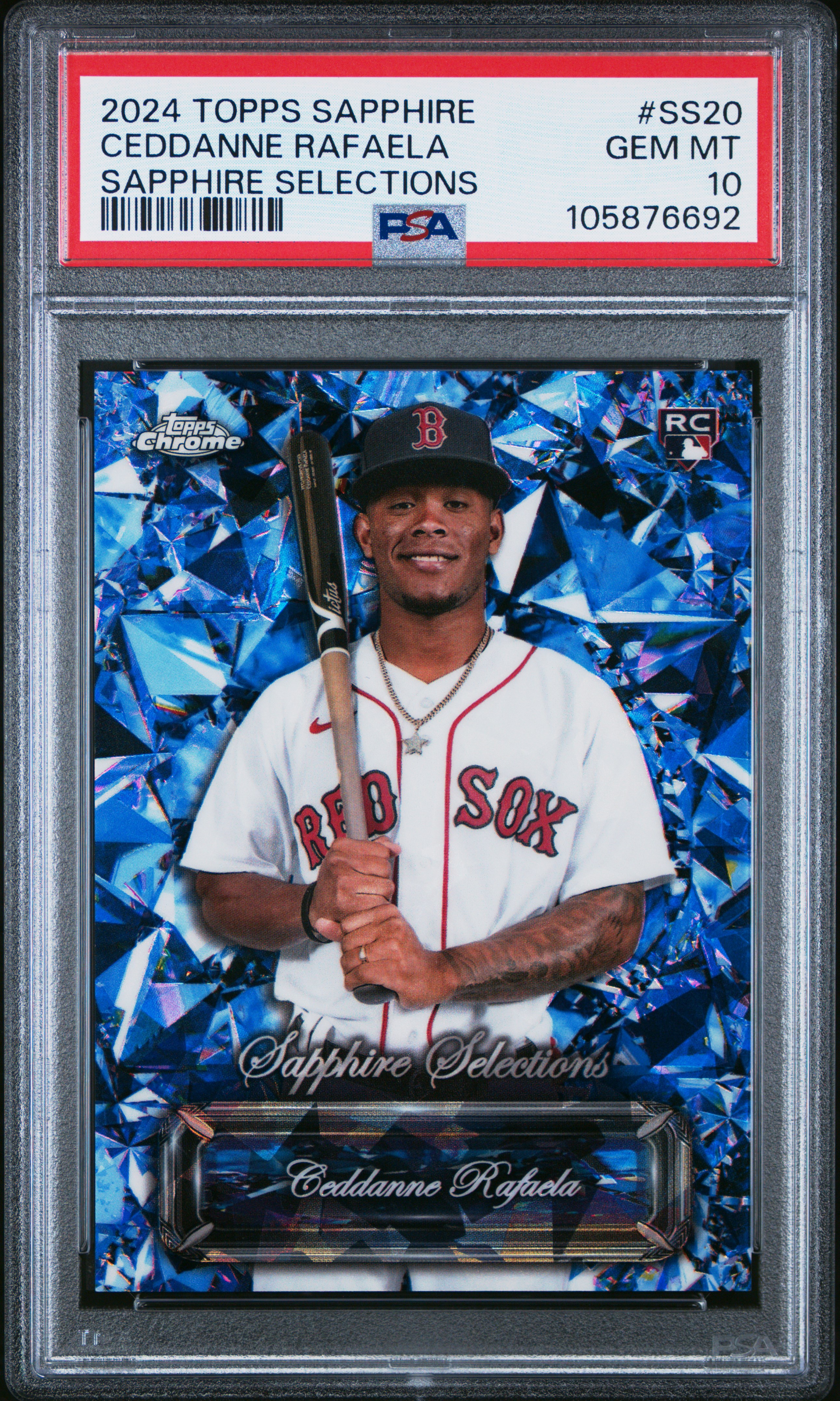 2024 Topps Chrome Sapphire Sapphire Selections Ceddanne Rafaela #Ss20 (Sapphire Selections) Gem Mt 10 front