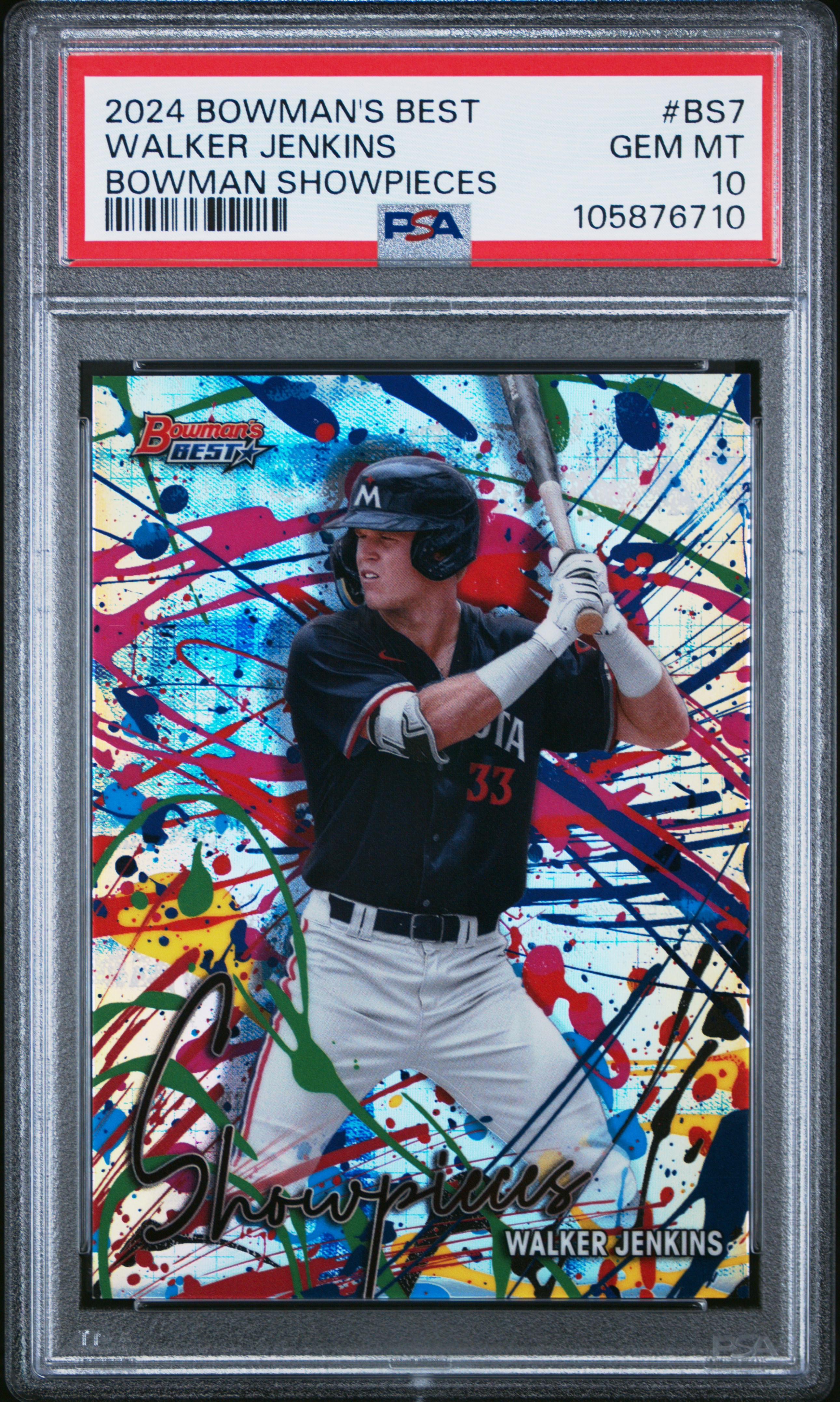 2024 Bowman's Best Bowman Showpieces Walker Jenkins #Bs7 Gem Mt 10 front
