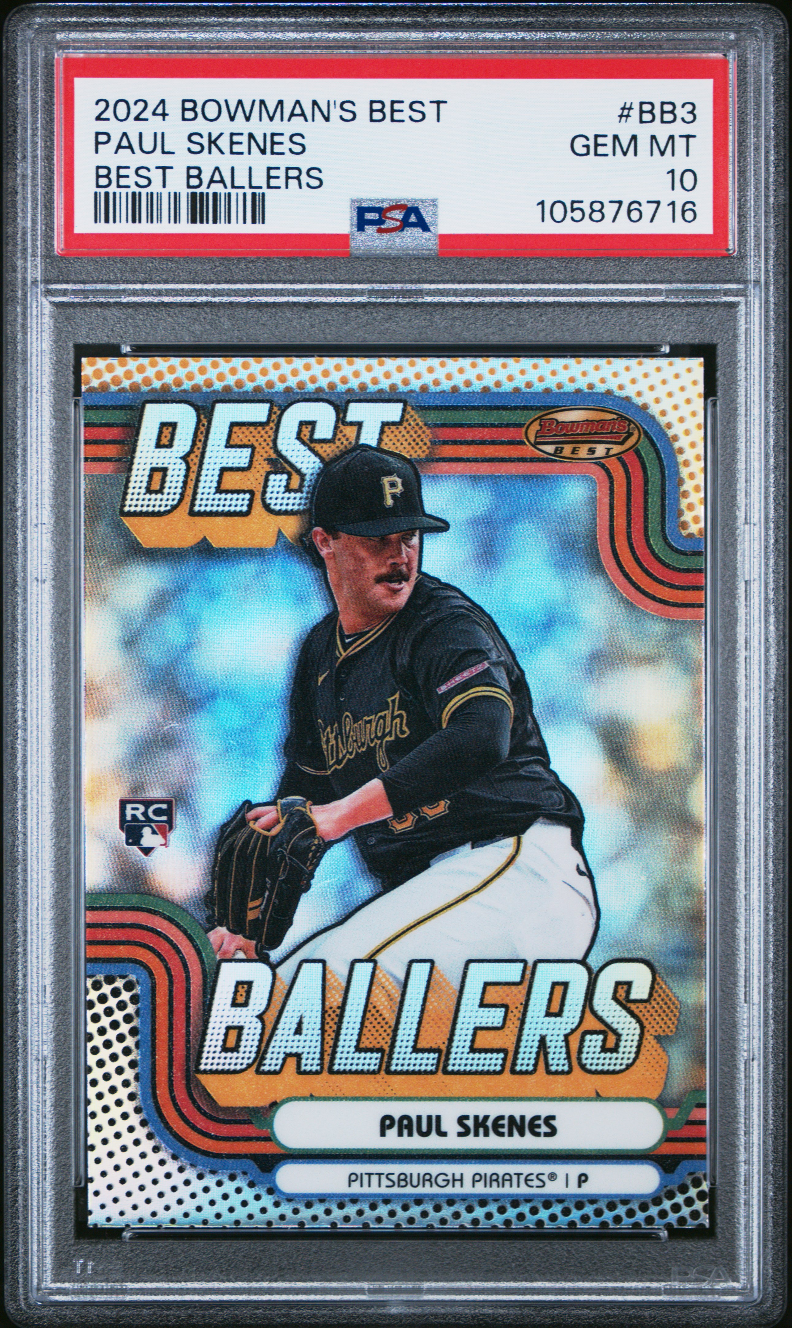 2024 Bowman's Best Best Ballers Paul Skenes #Bb3 Gem Mt 10 front