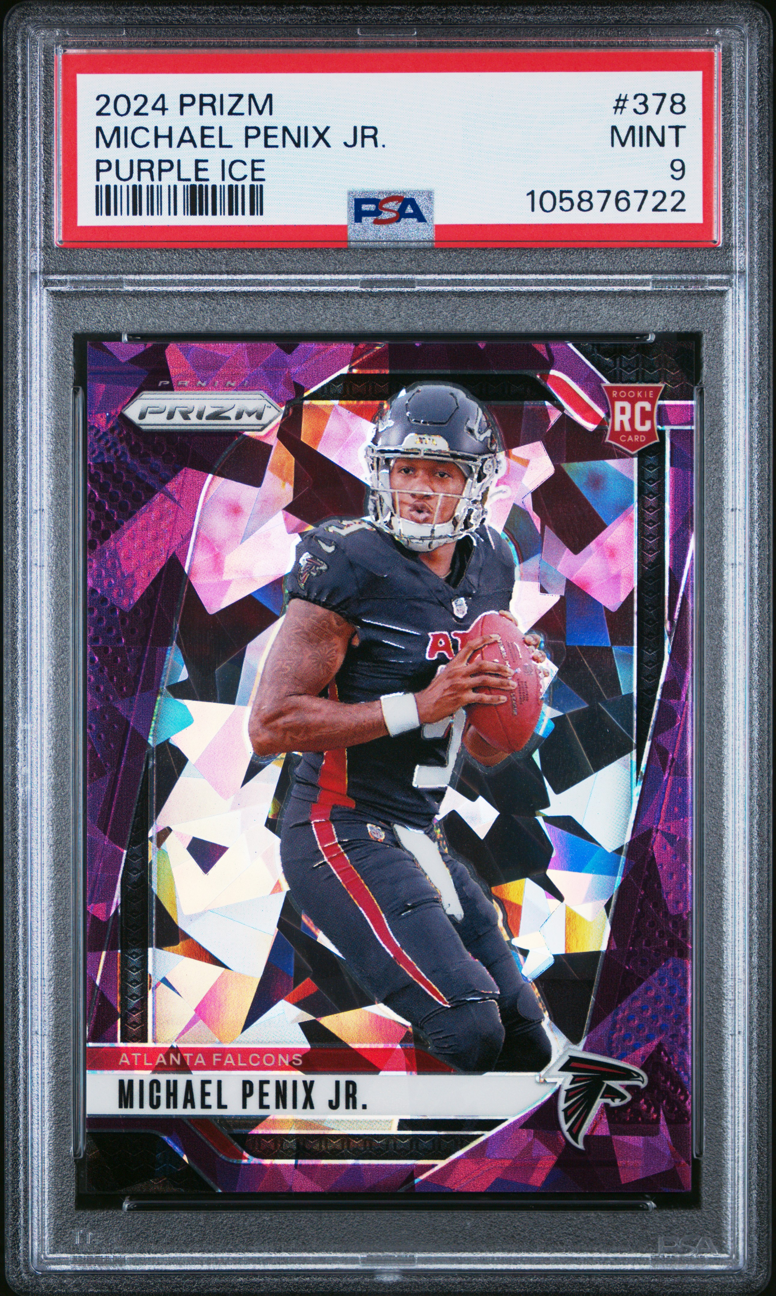 2024 Panini Prizm Michael Penix Jr. #378 (Purple Ice) Mint 9 front