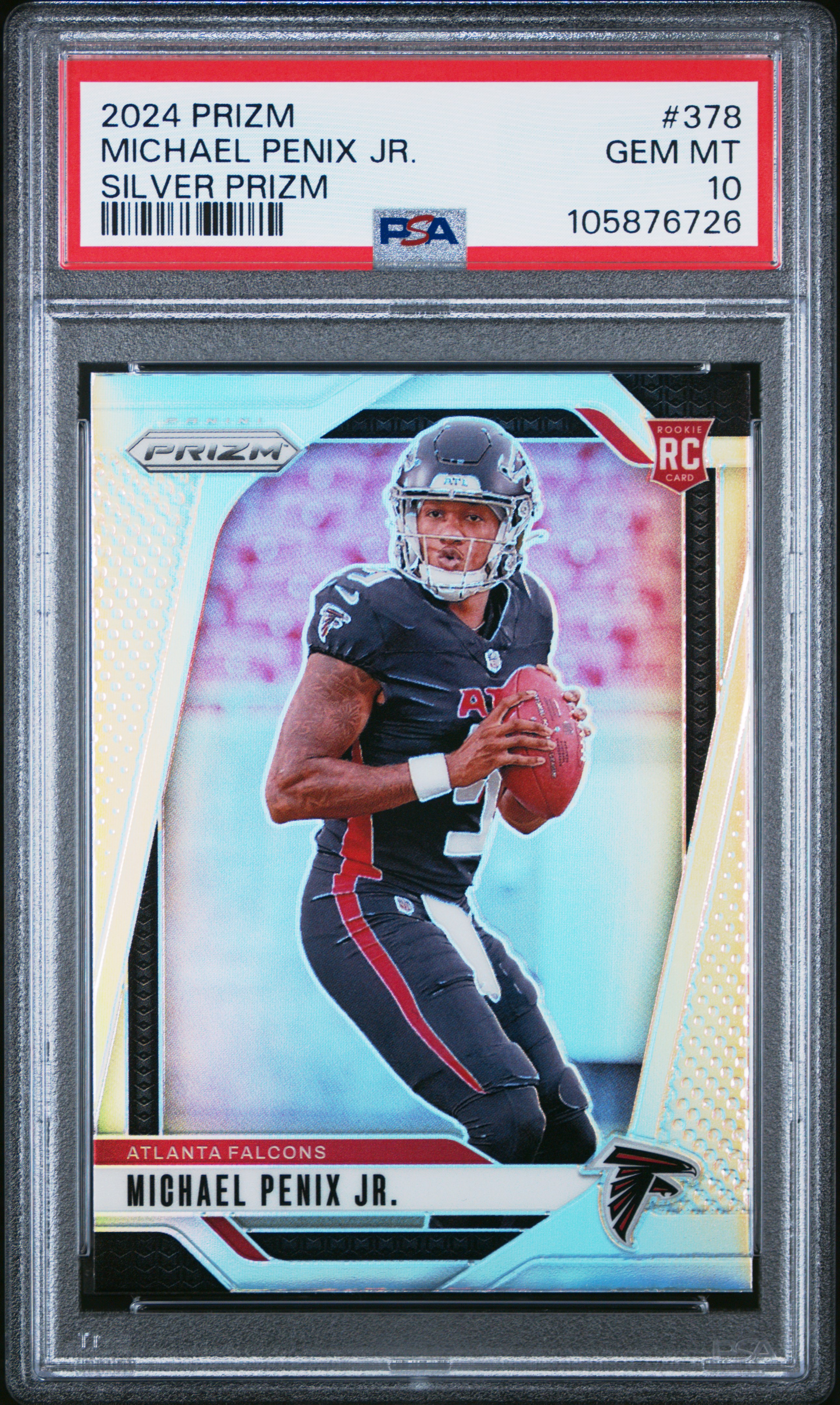 2024 Panini Prizm Michael Penix Jr. #378 (Silver Prizm) Gem Mt 10 front