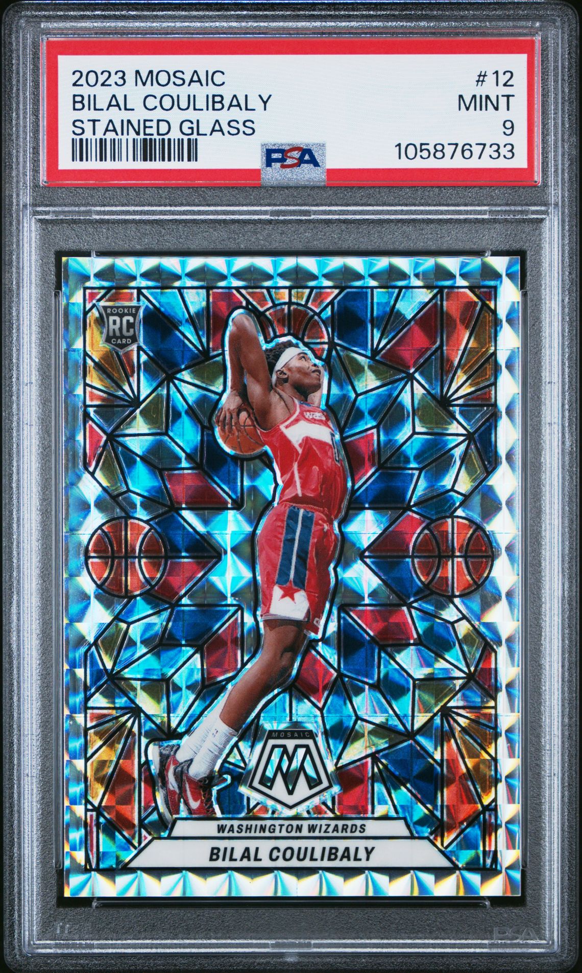 2023 Panini Mosaic Stained Glass Bilal Coulibaly #12 Mint 9 front